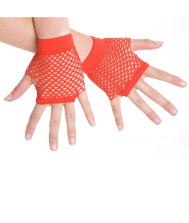 Gloves Short Fishnet Red BUY